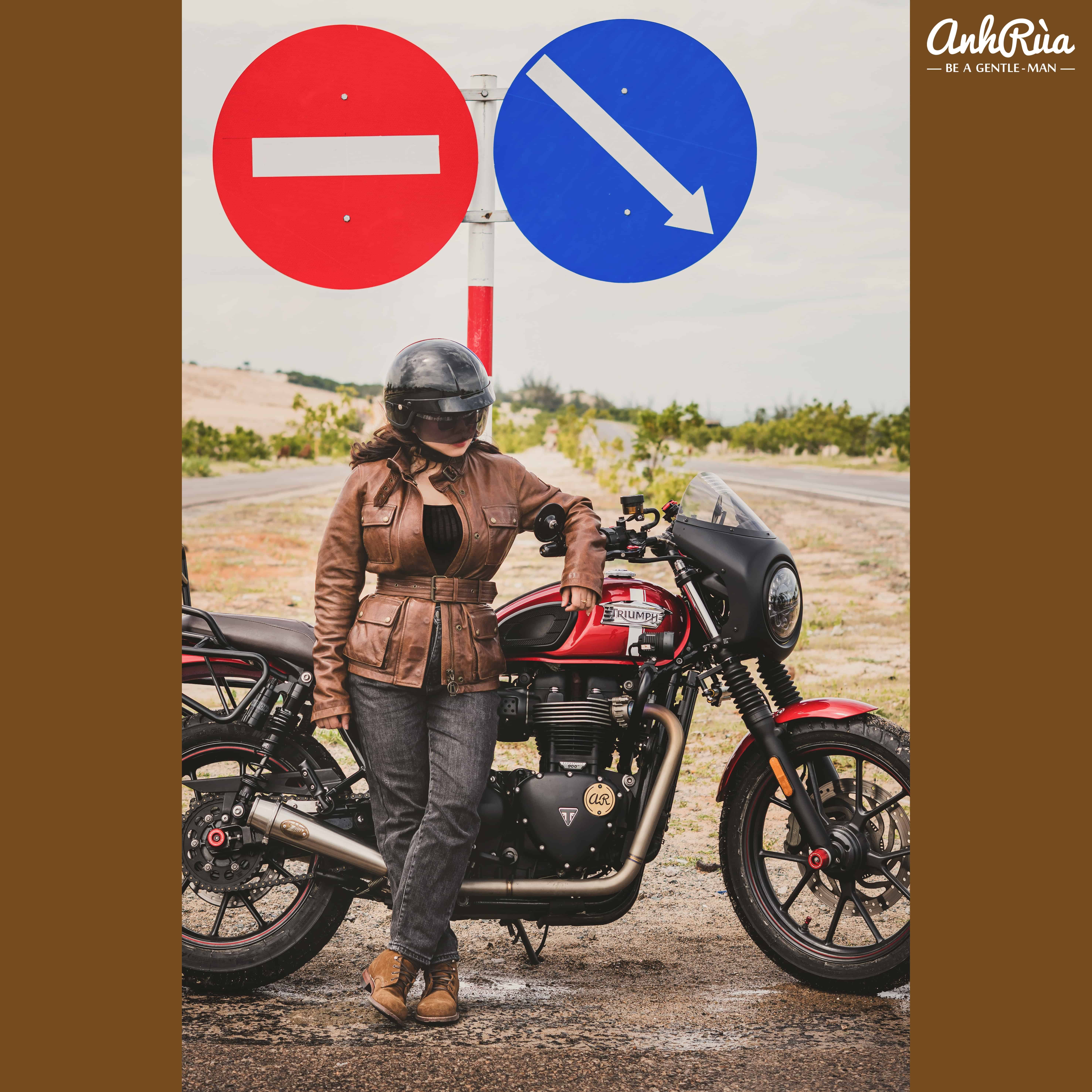 Áo Khoác Da Nữ Light Brown Triumph 2.0 Safari Leather Jacket Belstaff