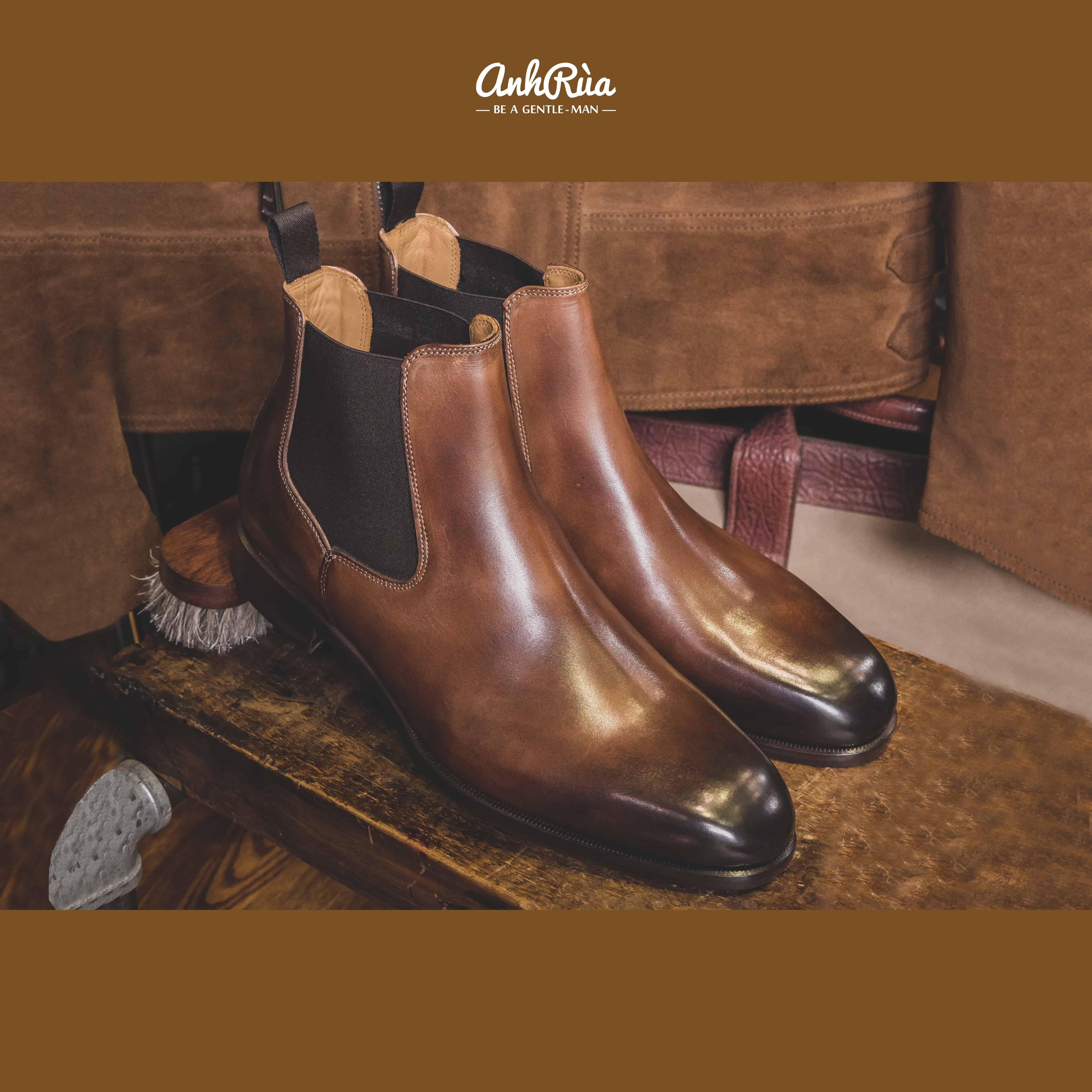 Giày Bốt Nam Medium Brown Chelsea Boots LodinG